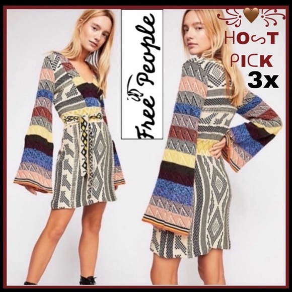 Free People Dresses & Skirts - NWOT FP PATCHWORK SWEATER DRESS XS